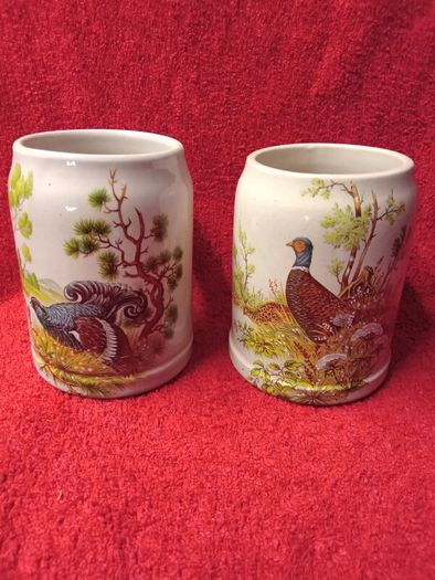 4 Vintage West German Stoneware Beer Steins