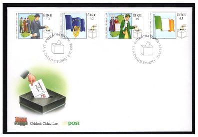 1998 Ireland Democracy. Centenary of Local Government (Ireland) Act; Centenary of Women's Right to Vote in Local elections, 25th Anniversary of Ireland's Entry into the European Economic Community & 50th Anniversary of the Republic of Ireland Stamps A