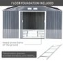 MASSIVE SALE 13x11FT Garden Roofed Metal Storage Shed Tool Box with Foundation Ventilation & Doors, Grey Image 4