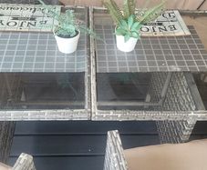 Rattan garden table and chairs