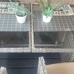 Rattan garden table and chairs