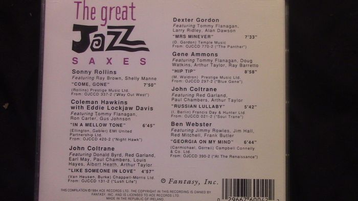 The Great Jazz Pianists & The Great Jazz Saxes (2 x CDs)