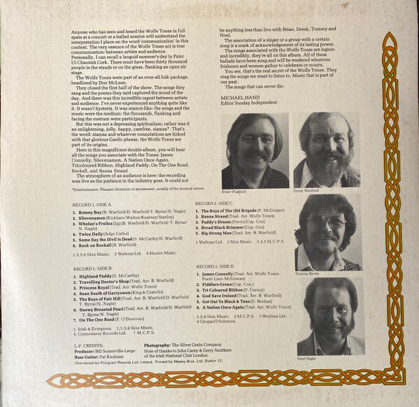The Wolfe Tones  Live Alive-Oh X2LPS