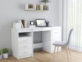 Desk High Gloss White 140x50x76 cm Chipboard