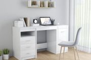 Desk High Gloss White 140x50x76 cm Chipboard