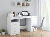 main image for ad Desk High Gloss White 140x50x76 cm Chipboard