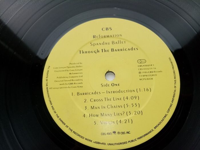 Spandau Ballet - Through The Barricades 12in Vinyl