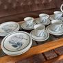 Noritake Stoneware Japan Blue and White Colonial Times Pattern Afternoon Tea Cups and Plates Image 8