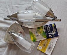 Silver desk lights & bulbs