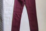 Zara Burgundy Mid-Rise Skinny Jeans - burgundy