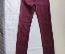 Zara Burgundy Mid-Rise Skinny Jeans - burgundy