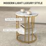 Set of Two Marble-Effect Coffee Tables - White/Gold-Tone Image 5