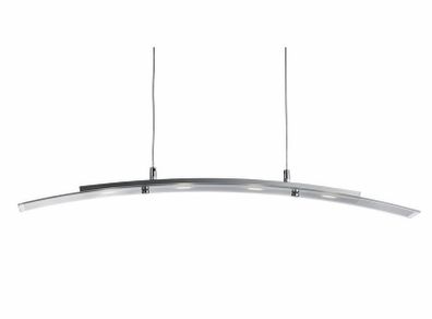 Searchlight Curve 4 Light Satin Silver with Frosted Glass