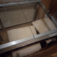 Table- Chrome/Glass- Extendable