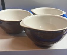 3 Brown Soup Bowls