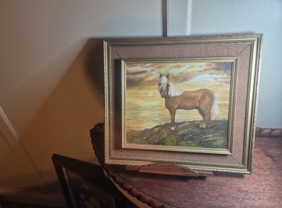 oil painting,Diane Pudnick,1980,cornish pony