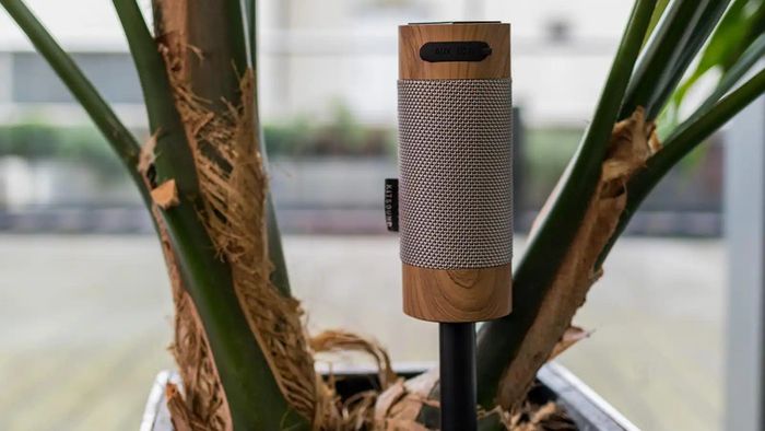 KitSound KS DIGGIT Diggit Outdoor Freestanding Bluetooth Garden Speaker with Removable Stake, Silver/Wood (New)