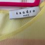 Sandro Black and Yellow Mini Dress with Lace - Size 8 Image 5