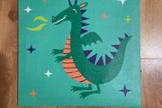 Light-up dragon canvas wall art 30x30cm