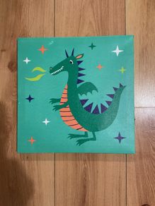 Light-up dragon canvas wall art 30x30cm