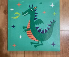 Light-up dragon canvas wall art 30x30cm