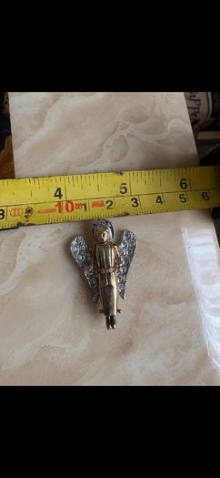vintage 9ct Angel pendant with dimonds (9.65g)
