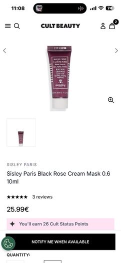 Sisley Paris Black Rose Cream Mask 10ml