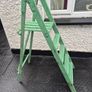 Vintage folding 4 step  painted solid wooden ladder Image 8
