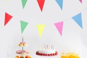 36 Flags 27 Feet Bunting Banner, Multicolor Outdoor Waterproof Triangle Flags Imitated Linen Burlap Bunting Supply for Wedding Birthday Party Home Festival Decoration (FREE POSTAGE)