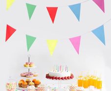 36 Flags 27 Feet Bunting Banner, Multicolor Outdoor Waterproof Triangle Flags Imitated Linen Burlap Bunting Supply for Wedding Birthday Party Home Festival Decoration (FREE POSTAGE)