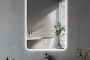 LED Bathroom Mirror For Over Sink, 45 x 60cm Electric Vanity Mirror With Backlit Lights For Shower Shaving, Wall Mounted Dimmable 3 Color Lighting, IP54, Vertically Only