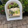 vintage white painted wicker mirror Image 4