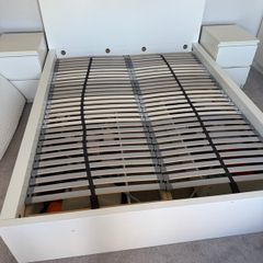 ikea Malm king size bed, 2 x storage + 2 bedside lockers