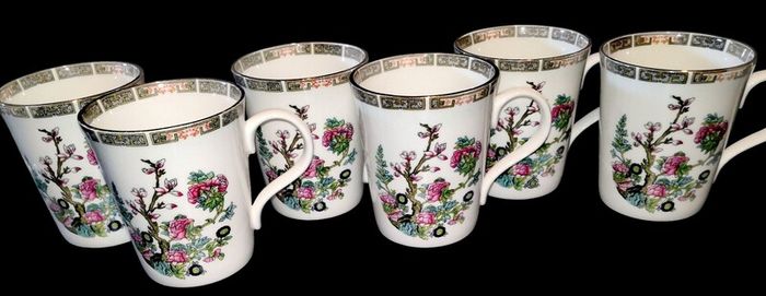 6 Crown Tent mugs Staffordshire