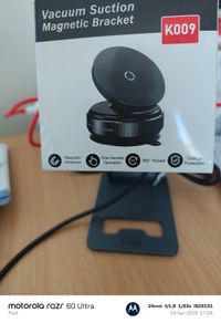 Magnetic suction cup phone holder by two