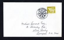 1975 Ireland "Dun Laoghaire 4-7-75" used at Royal Marine Hotel, Dub Laoghaire, for the International Convention of National Association of Round Table of Green Britain and Ireland special cancel tying 5p Gerl definitive stamp