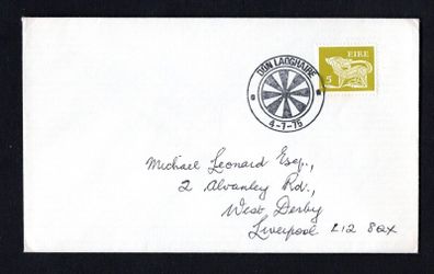 1975 Ireland "Dun Laoghaire 4-7-75" used at Royal Marine Hotel, Dub Laoghaire, for the International Convention of National Association of Round Table of Green Britain and Ireland special cancel tying 5p Gerl definitive stamp