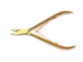 Nail Cuticle Nipper Toe Manicure Scissors Nail Art Clipper Cutter (10.5cm, Gold)