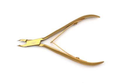 Nail Cuticle Nipper Toe Manicure Scissors Nail Art Clipper Cutter (10.5cm, Gold)