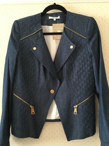 MARIELY PARIS Cotton Zips Jacket New 42        The Uptown Biker!