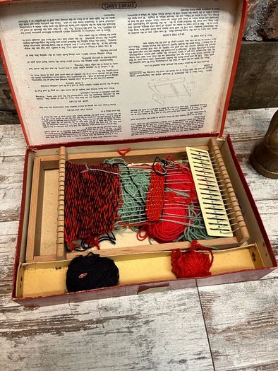 vintage wool weaving loom