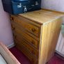 4 drawer chest of drawers with wood effect finish and original handles. Image 2
