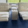 Reclining Cinema Sofa Seats - off white leather Image 3