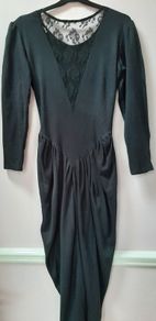 vintage lovely black dress lace detail on back