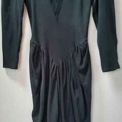 vintage lovely black dress lace detail on back