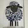 Handcrafted framed mixed media sheep Mosaic Image 3