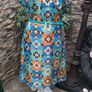vintage 1960s satin print tunic dress with original belt size M Image 8