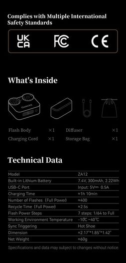 Zeniko ZA12 Ultra Compact Dual Dial Flash Silver