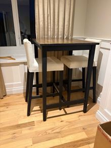 Rustic industrial high table and 2 stools
