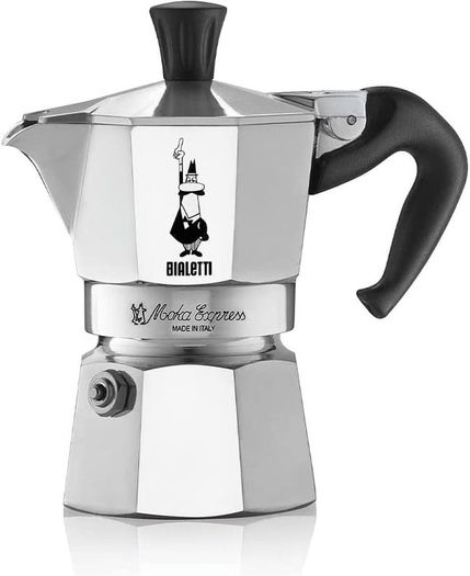 Moka Express Aluminium Stovetop Coffee Maker (2 Cup), 8x11x11 cm